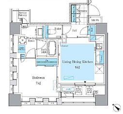 パークアクシス月島マチュアスタイル 1LDKの間取図画像