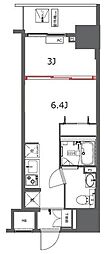 ジェノヴィア東神田グリーンヴェール 1DKの間取図画像