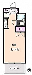 パーク・ノヴァ伊勢佐木長者町 ワンルームの間取図画像