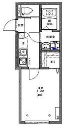柏市北柏3丁目アパート 1Kの間取図画像