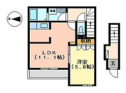 トワイライトヒル・AYA 1LDKの間取図画像