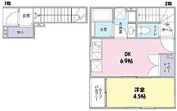 Legume ail graisse 2階1DKの間取り