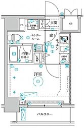 クレイシア品川戸越 1Kの間取図画像