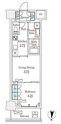 フロンティアレジデンス錦糸公園 1LDKの間取図画像