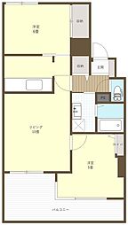 ピアセントラル 2LDKの間取図画像