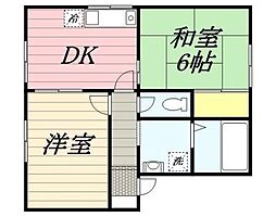 ピア・フォンテーヌ 2DKの間取図画像