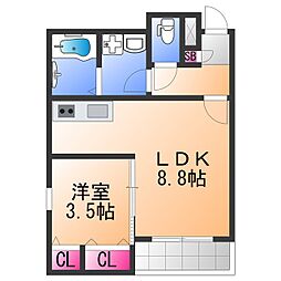 (仮称)ジーメゾン高石リュクス 1LDKの間取図画像