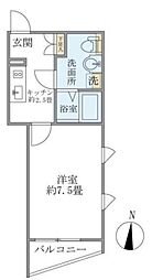 パセオ学芸大学 1Kの間取図画像