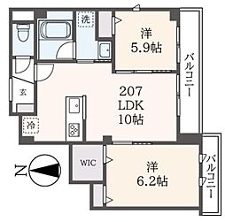 ダイワフラット 2LDKの間取図画像