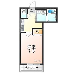 おおさか東線 JR俊徳道駅 徒歩7分の賃貸アパート 2階1Kの間取り