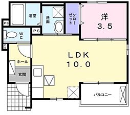ウッドベル1 1LDKの間取図画像