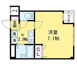 ブライトコート幡ヶ谷 3階1Kの間取り