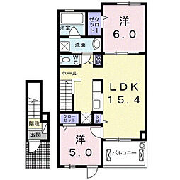 ジェルメ南葛西3 2LDKの間取図画像