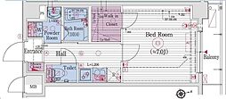 エステムプラザ蒲田TAKARABUNE ワンルームの間取図画像