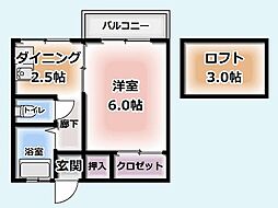 シティベール古沢 1DKの間取図画像