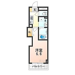 みおつくし大池橋 1Kの間取図画像