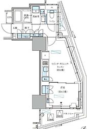 パークアクシス五反田スカイタワー 1LDKの間取図画像