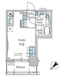 パークアクシス押上テラス 9階ワンルームの間取り