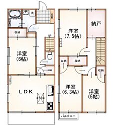 梅ヶ丘テラスハウス 4SDKの間取図画像