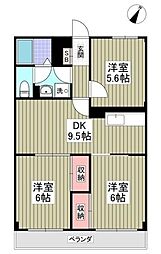プレステージマンション 3DKの間取図画像