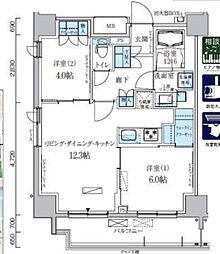 パークアクシス両国馬車通り 2LDKの間取図画像