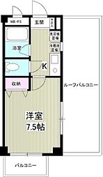 リンデンバーム 1Kの間取図画像