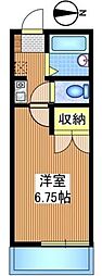 日創ハイツ 1Kの間取図画像