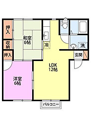 ベレール 2LDKの間取図画像