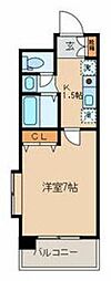 島田マインドタワー 1Kの間取図画像