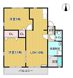 プレアド大宮C 2LDKの間取図画像