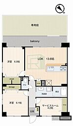 メゾンエクレーレ水元公園 2SLDKの間取図画像
