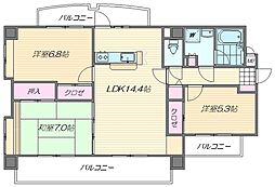 メリーライトHAKOZAKI 3LDKの間取図画像