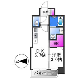 エステムコート大阪プリューム 1DKの間取図画像