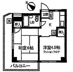 シャトー向原 2Kの間取図画像