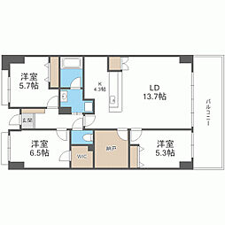 アイランドシティインフィニガーデンE棟 3SLDKの間取図画像