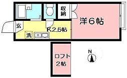 シルクロードN's 1Kの間取図画像