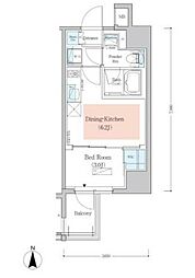アーバネックス深川木場 13階1DKの間取り