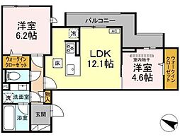 Lumiere 2LDKの間取図画像