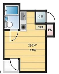 エルム桜台 3階ワンルームの間取り