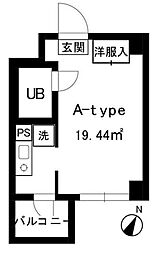 ブライトウエスト江田 ワンルームの間取図画像