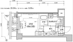 ティモーネプレミアム立川 1階1Kの間取り