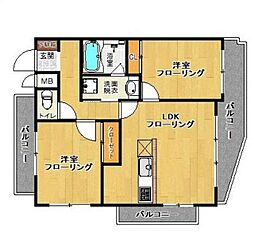 アーバニティー春日原 2LDKの間取図画像