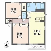 ルーチェ・ベガ　Ａ・Ｂ B102 ｜ 京都府福知山市土師新町２丁目75（賃貸アパート2LDK・1階・54.81㎡） その2