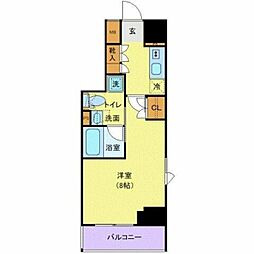 東京メトロ東西線 神楽坂駅 徒歩4分の賃貸マンション 7階1Kの間取り