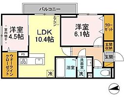 コンフォート松戸 2LDKの間取図画像