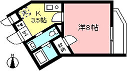 フラッツ70 1Kの間取図画像