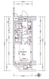 レアライズ綾瀬 1Kの間取図画像