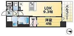 ESRISE神戸三宮山手通壱番館 1LDKの間取図画像