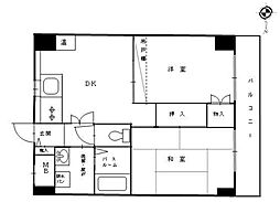 ホワイトキャッスル上大岡 2DKの間取図画像