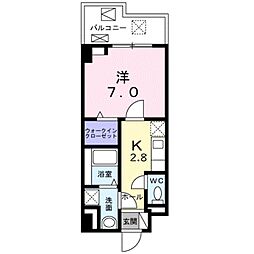 ヘスティア 1Kの間取図画像